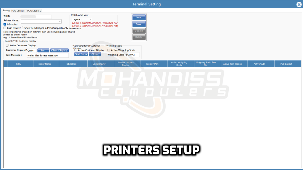 2- Printers Setup