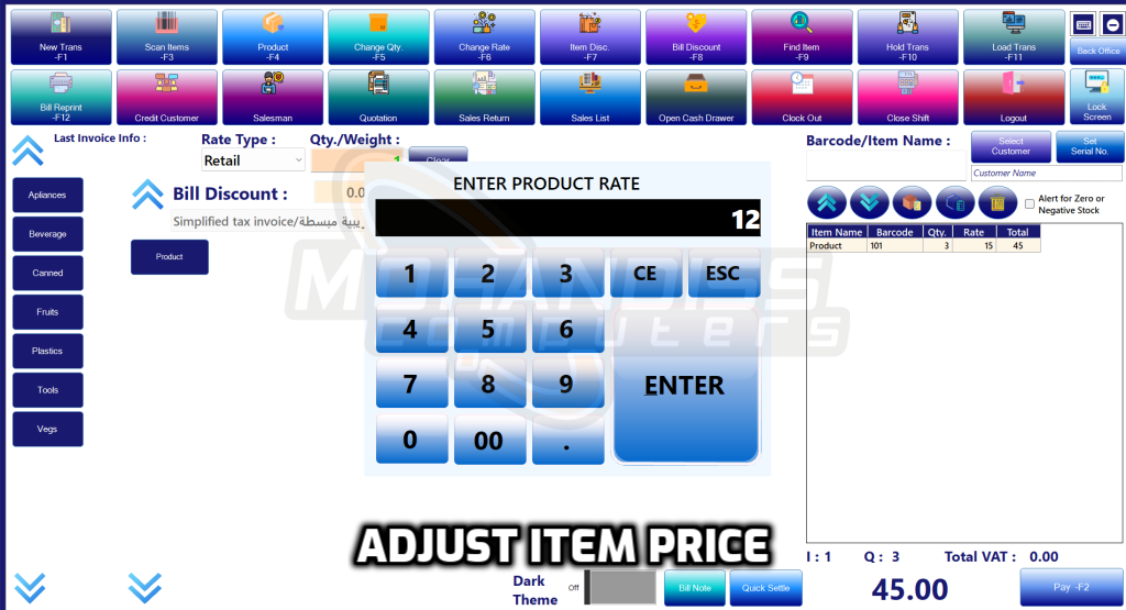 40- Adjust Item Price